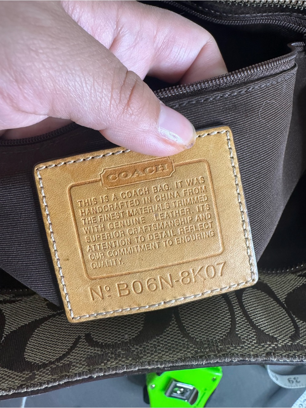 COACH Hampton Signature Jacquard Tan Satchel - Picture 8 of 12